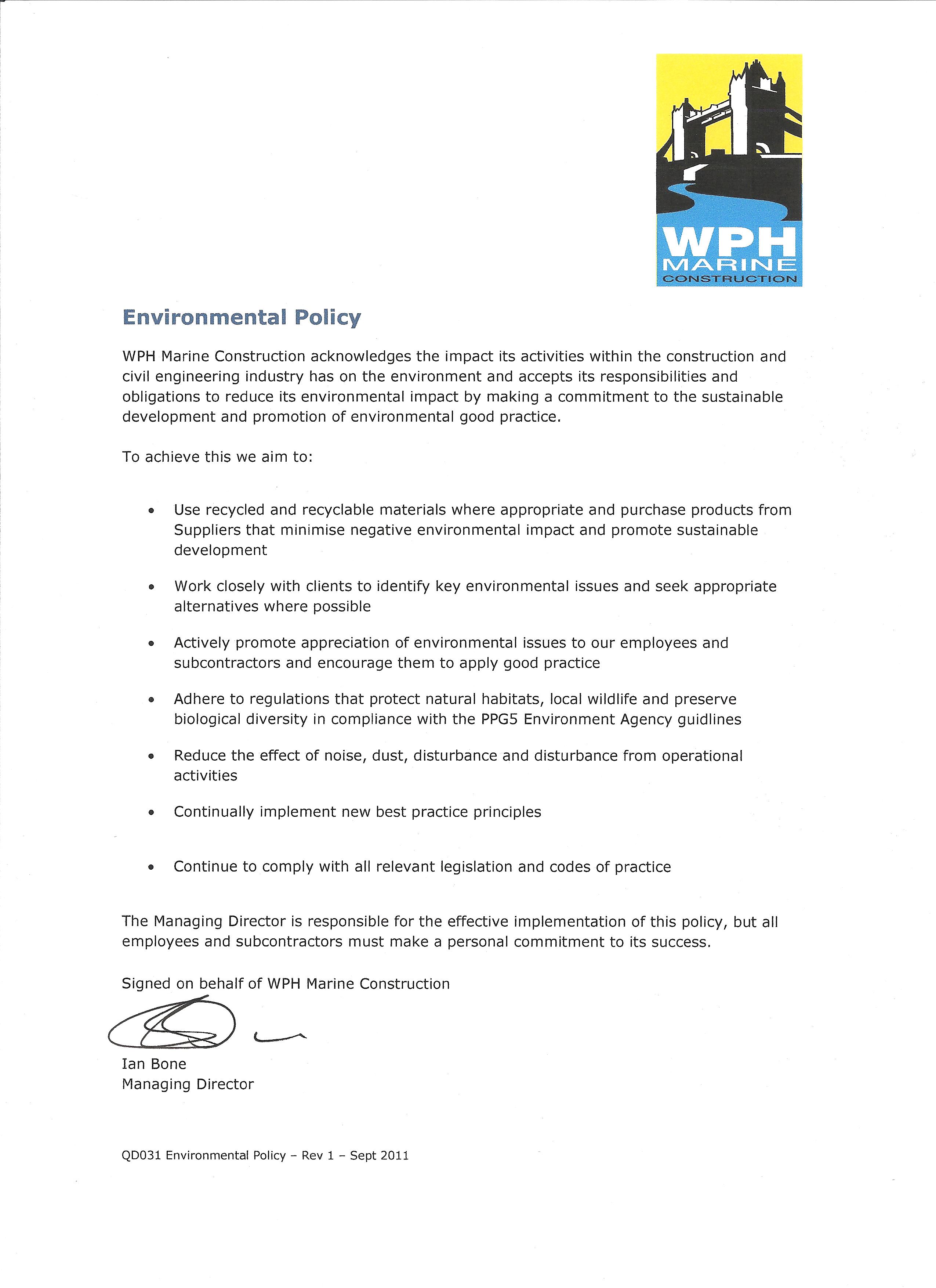 wph marine environmental policy